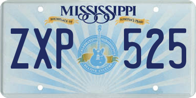 MS license plate ZXP525