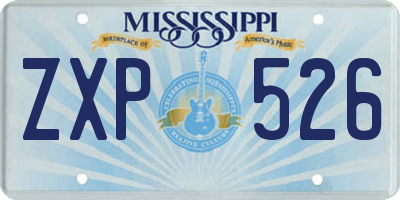 MS license plate ZXP526