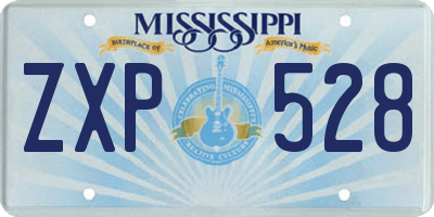 MS license plate ZXP528