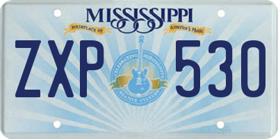 MS license plate ZXP530