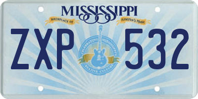 MS license plate ZXP532