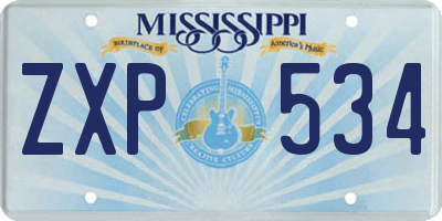 MS license plate ZXP534