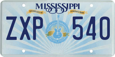 MS license plate ZXP540