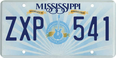 MS license plate ZXP541
