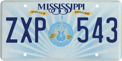 MS license plate ZXP543