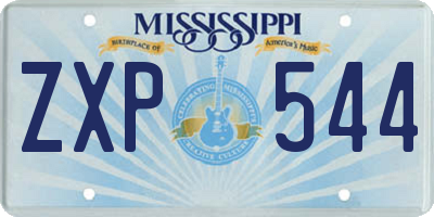 MS license plate ZXP544