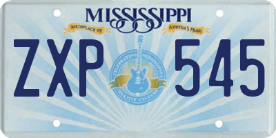 MS license plate ZXP545
