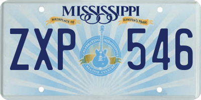 MS license plate ZXP546
