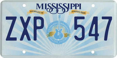 MS license plate ZXP547