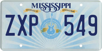 MS license plate ZXP549