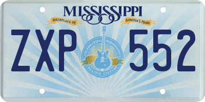 MS license plate ZXP552