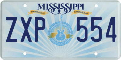 MS license plate ZXP554