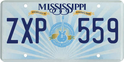 MS license plate ZXP559