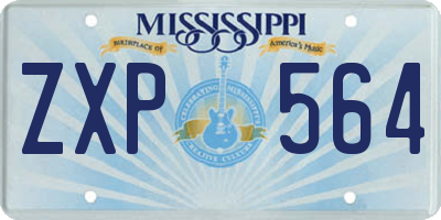 MS license plate ZXP564