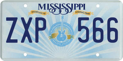 MS license plate ZXP566