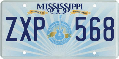 MS license plate ZXP568