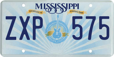MS license plate ZXP575