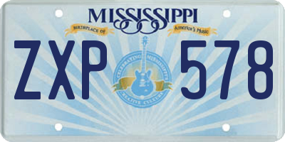 MS license plate ZXP578