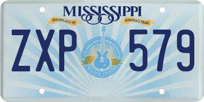 MS license plate ZXP579
