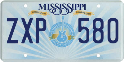 MS license plate ZXP580