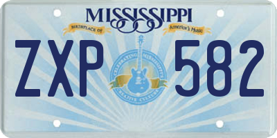 MS license plate ZXP582