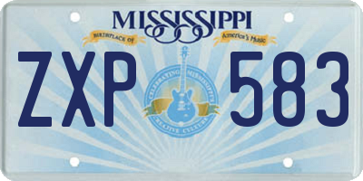 MS license plate ZXP583