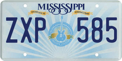 MS license plate ZXP585
