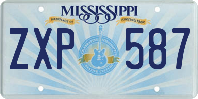 MS license plate ZXP587