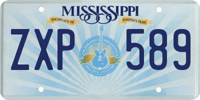 MS license plate ZXP589
