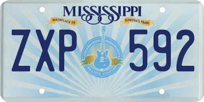 MS license plate ZXP592