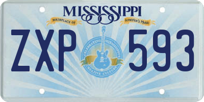 MS license plate ZXP593