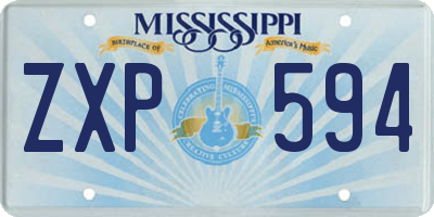 MS license plate ZXP594
