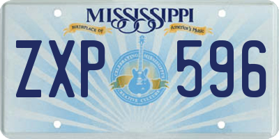MS license plate ZXP596