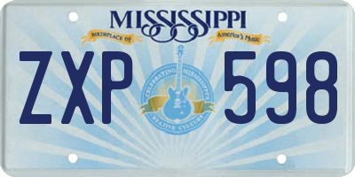 MS license plate ZXP598