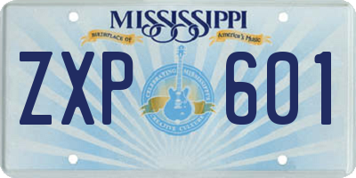 MS license plate ZXP601