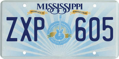 MS license plate ZXP605