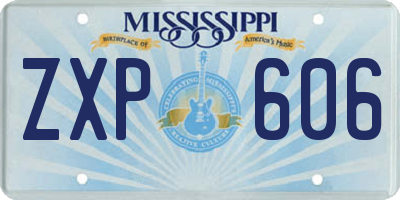 MS license plate ZXP606