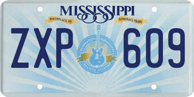 MS license plate ZXP609
