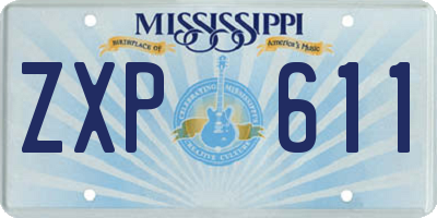 MS license plate ZXP611