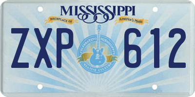 MS license plate ZXP612