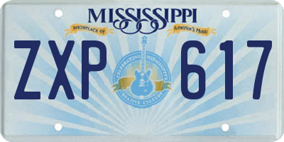 MS license plate ZXP617