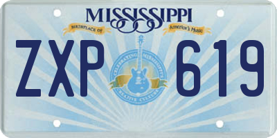 MS license plate ZXP619