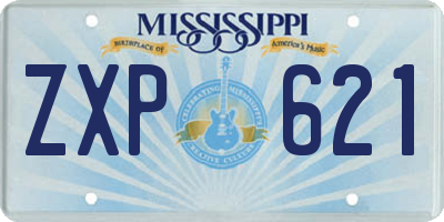 MS license plate ZXP621