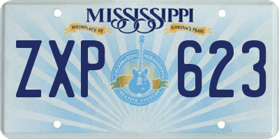 MS license plate ZXP623
