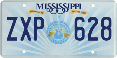 MS license plate ZXP628