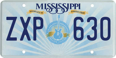 MS license plate ZXP630