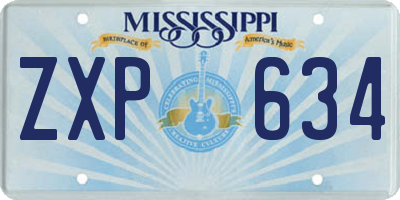 MS license plate ZXP634