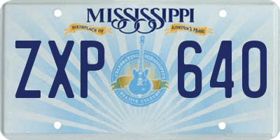 MS license plate ZXP640