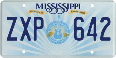 MS license plate ZXP642