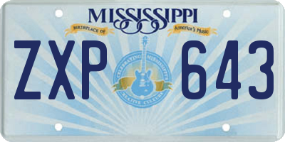 MS license plate ZXP643